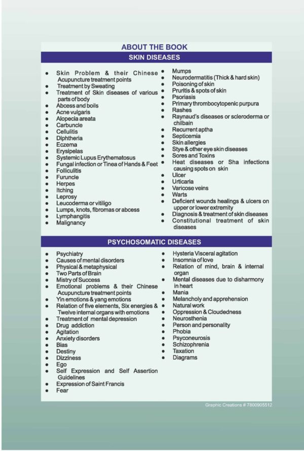 PART 9 - A Treatise on Advance Acupressure/ Acupuncture - NATUROPATHY ACUPRESSURE BY MAGNET, SEED & COLOUR (PSYCHOSOMATIC & SKIN DISEASES) - Image 3